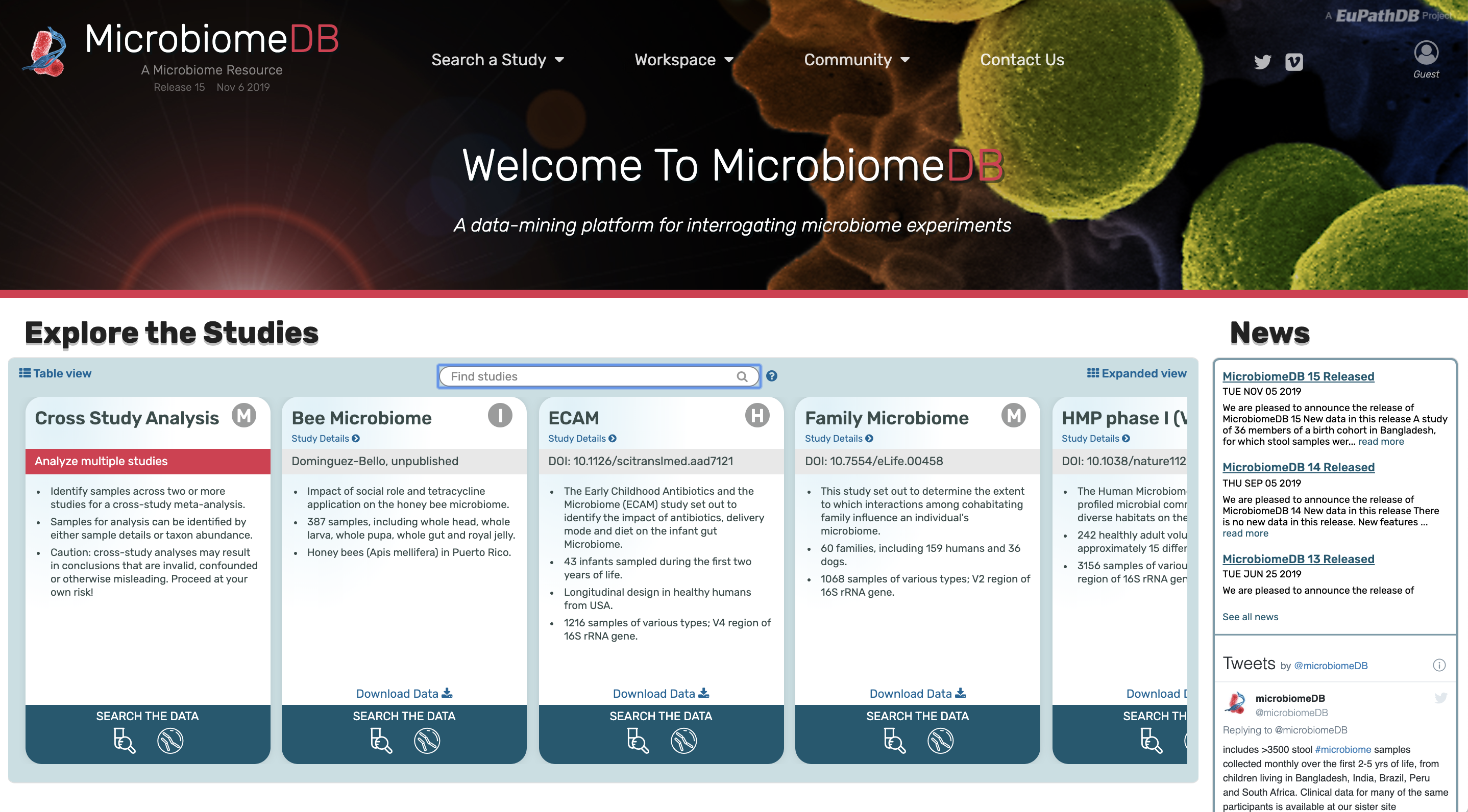 Database-driven approach to microbiome research